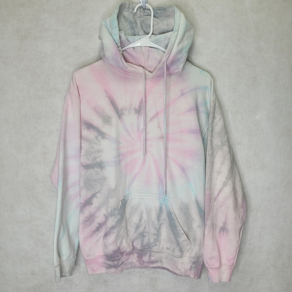 Exist Tie Dye Long Sleeve Hoodie Size Small Purple‎ Pink Blue With Large Pocket